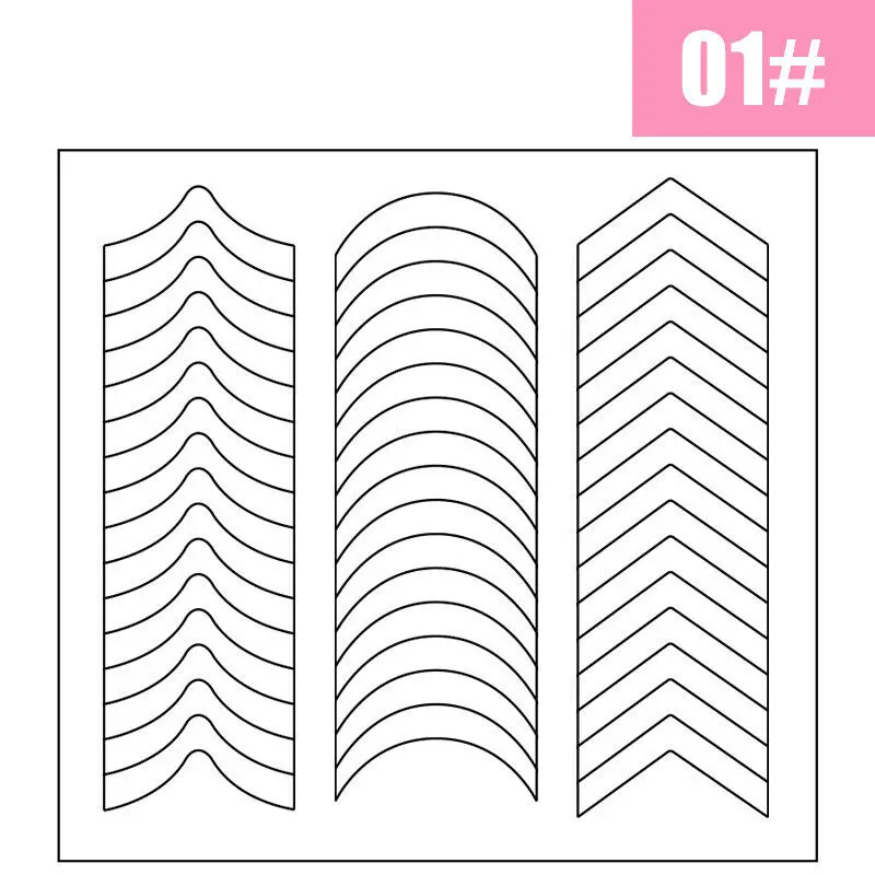 2 Stück French Maniküre Nail Wraps Aufkleber, Nail Art Form Fringe Tip Guides für DIY Nageldekoration – Detail 4