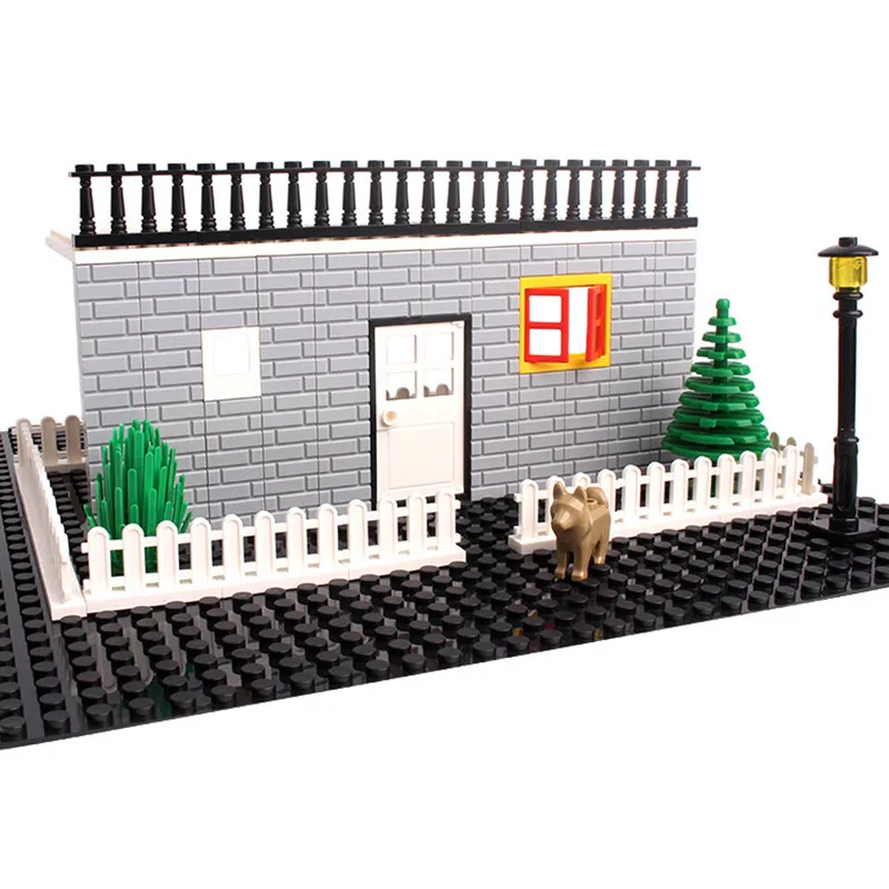 50PCS City Wall Blocks mattoni per MOC House Thick 1*2 1*4 L Dots accessori per città fai da te porta finestra costruzione mattoni pareti