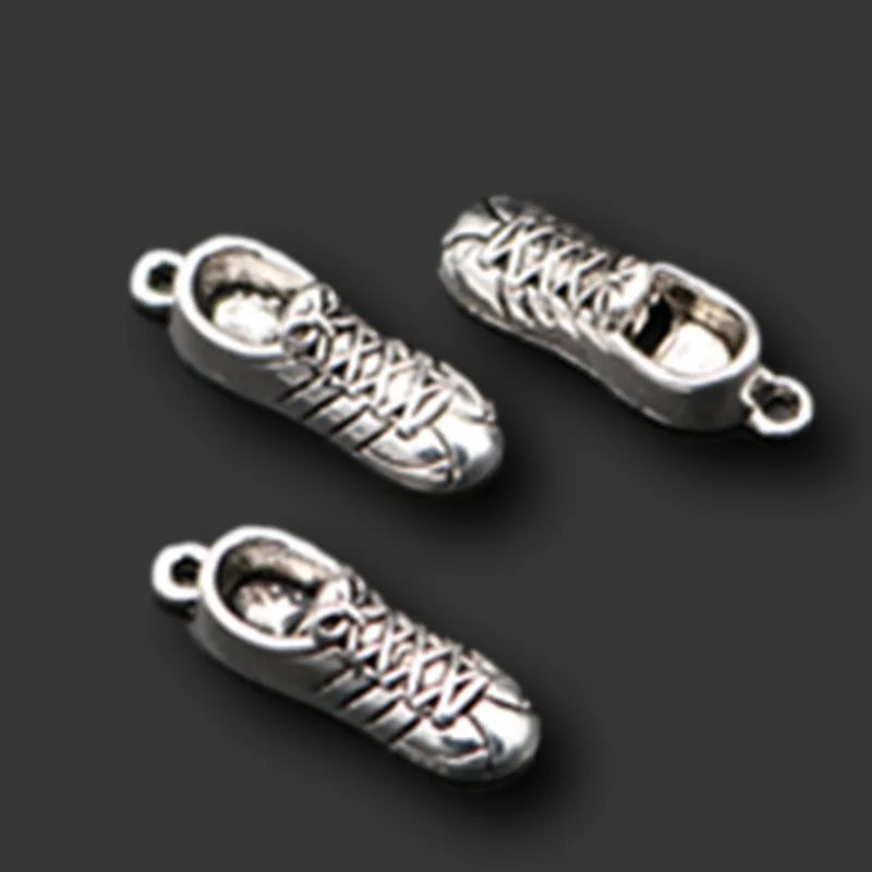 

8pcs Silver Plated 3D Sports Shoes Metal Pendant Sports Bracelet Necklace Metal Accessories DIY Charms For Jewelry Crafts Making