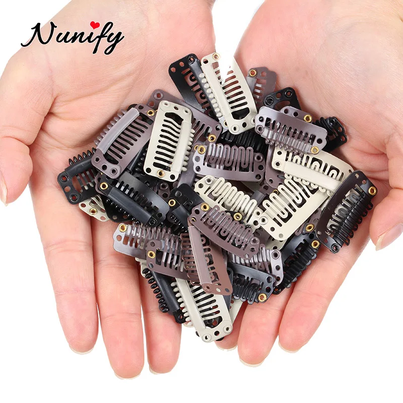 Nunify-peines para pelucas de 32Mm, peine con peineta, Clips de extensión de 20 piezas, accesorios de extensiones de cabello, color negro, 2021, gran oferta