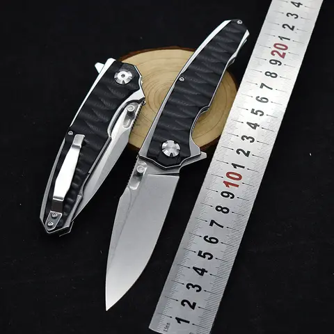 Bilashmart New M390 Steel Folding Knife G10 Handle Outdoor Camping Survival Hunting Knife Fruit Portable High Hardness Tactical EDC Tool