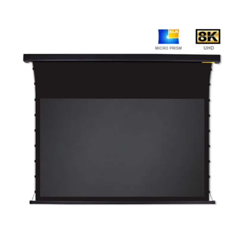 Tab-Tensioned Motorized Projection Screen with  Ambient Light Rejecting screen material 4K Perforating Acoustically Transparent