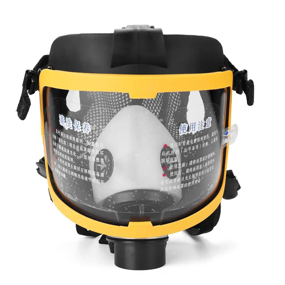 Protective Electric Constant Flow Supplied Air Fed Full Face Gas Mask Breathing Respirator System Device Mask Workplace Safety