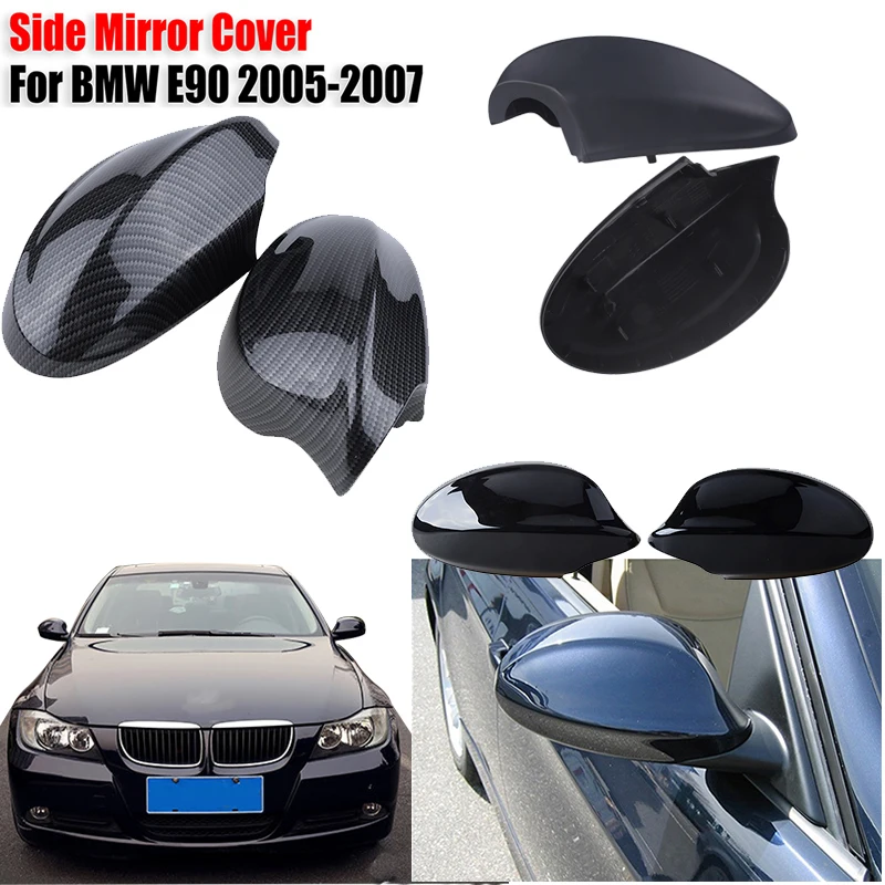 

2pcs Car Side Rearview Mirror Cover Fit For BMW E90 E91 E92 E93 E80 E81 E87 M3 Style Wing Side Mirror Cap Car Accessories