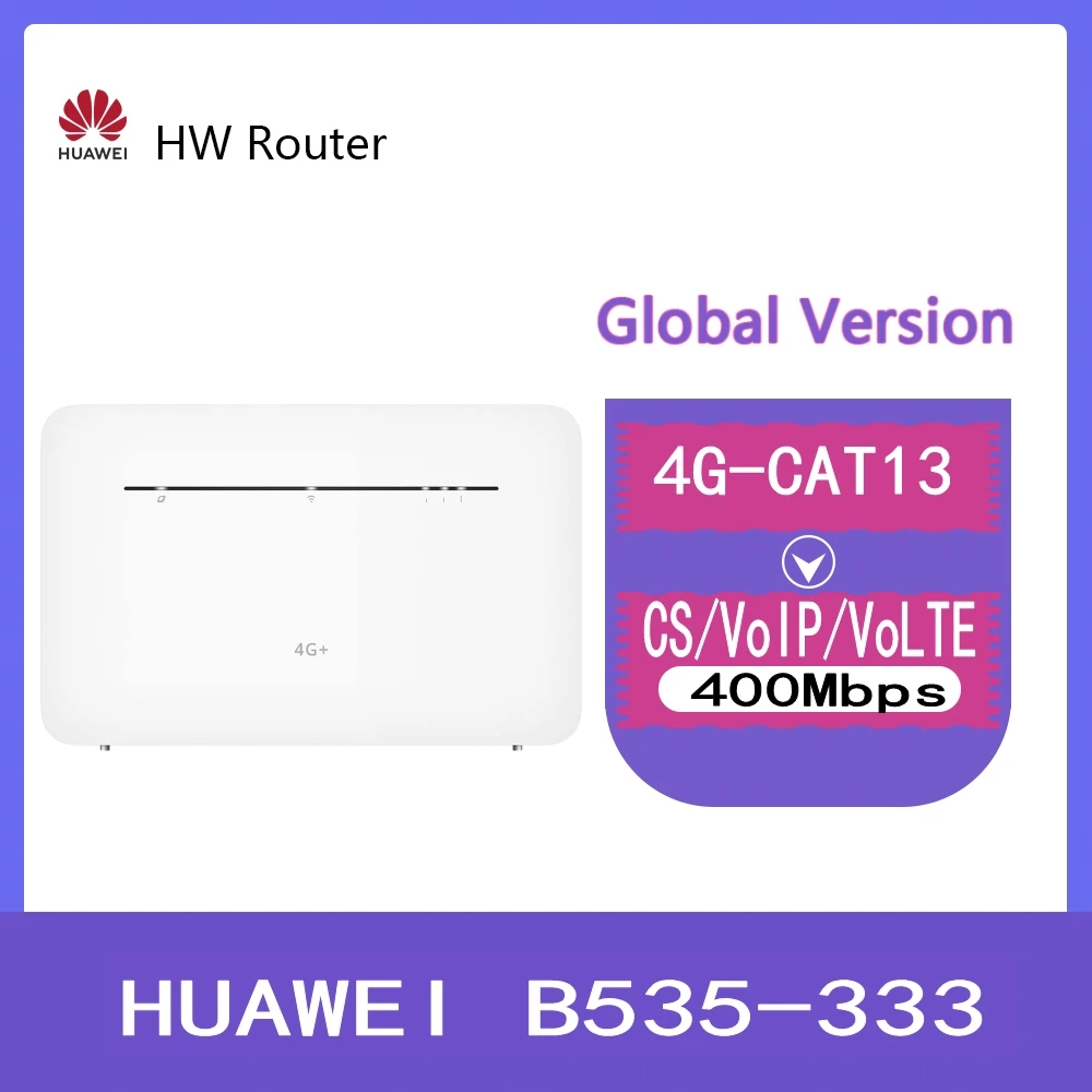 HUAWEI B535-333 4G+ 400Mbps LTE CAT 13 Mobile WiFi wireless Router LTE 1 3 7 8 20 28 32 38 support volte rj11