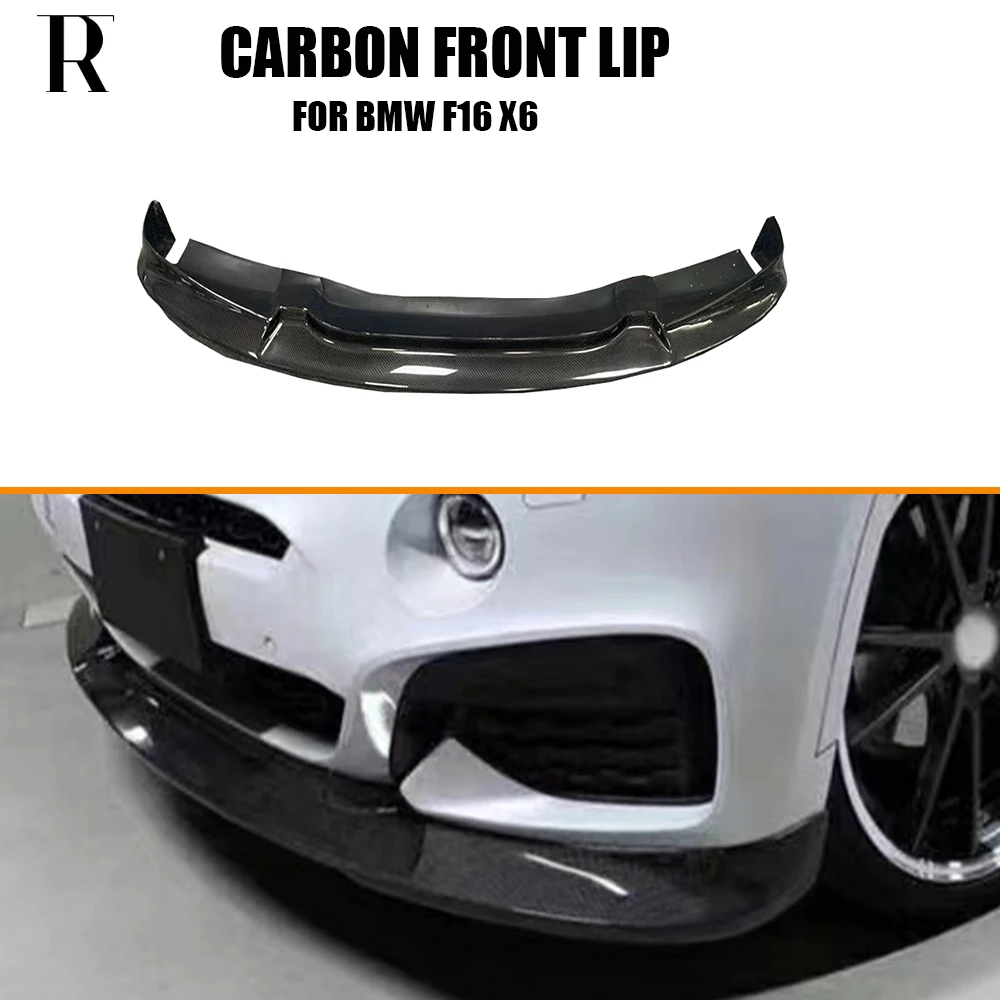 3D Style Carbon Fiber Front Bumper Lip Chin Spoiler for BMW F16 X6 with M Package