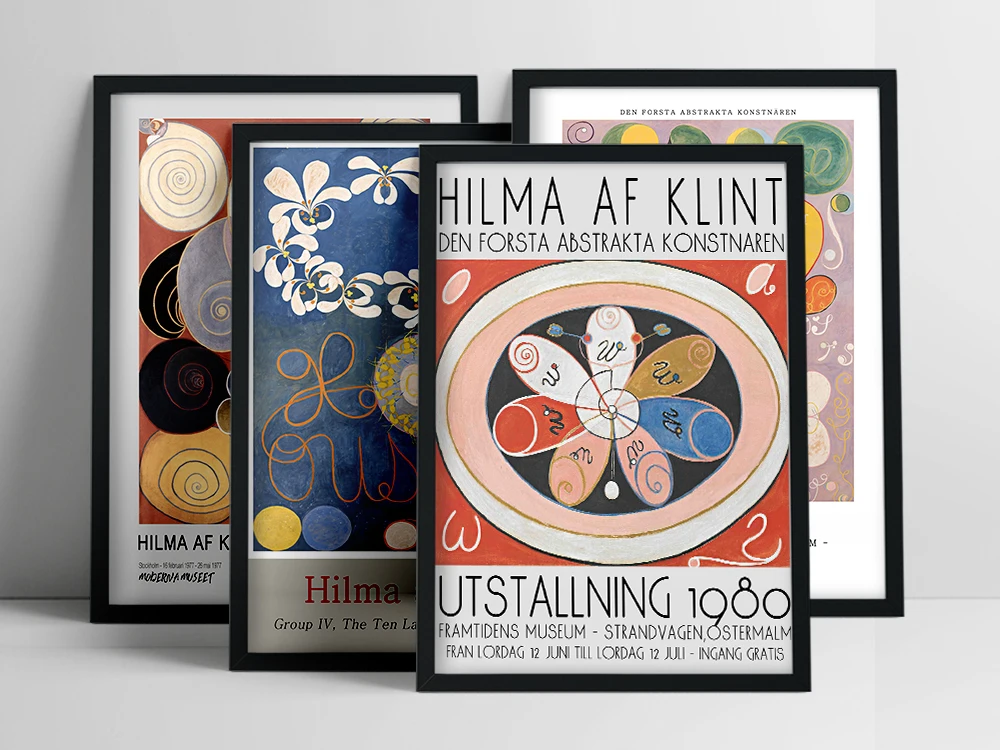 Swedish Hilma af Klint Exhibition Poster Vintage Autrement Abstract Pictures Modern Mid Century Abstract Canvas Painting Decor