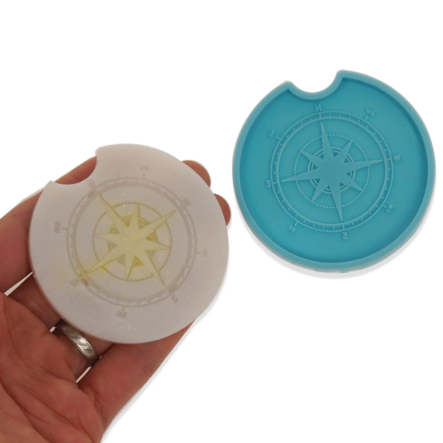 Silicone Car Cup Coaster Mold Compass Coaster Molds DIY Hand Craft Gift 10364155