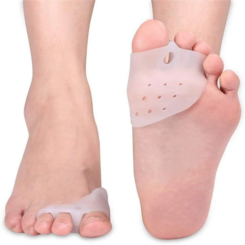 2Pcs=1Pair Silicone Toes Separator Bunion Bone Ectropion Adjuster Toes Outer Appliance Foot Care Tools Hallux Valgus Corrector