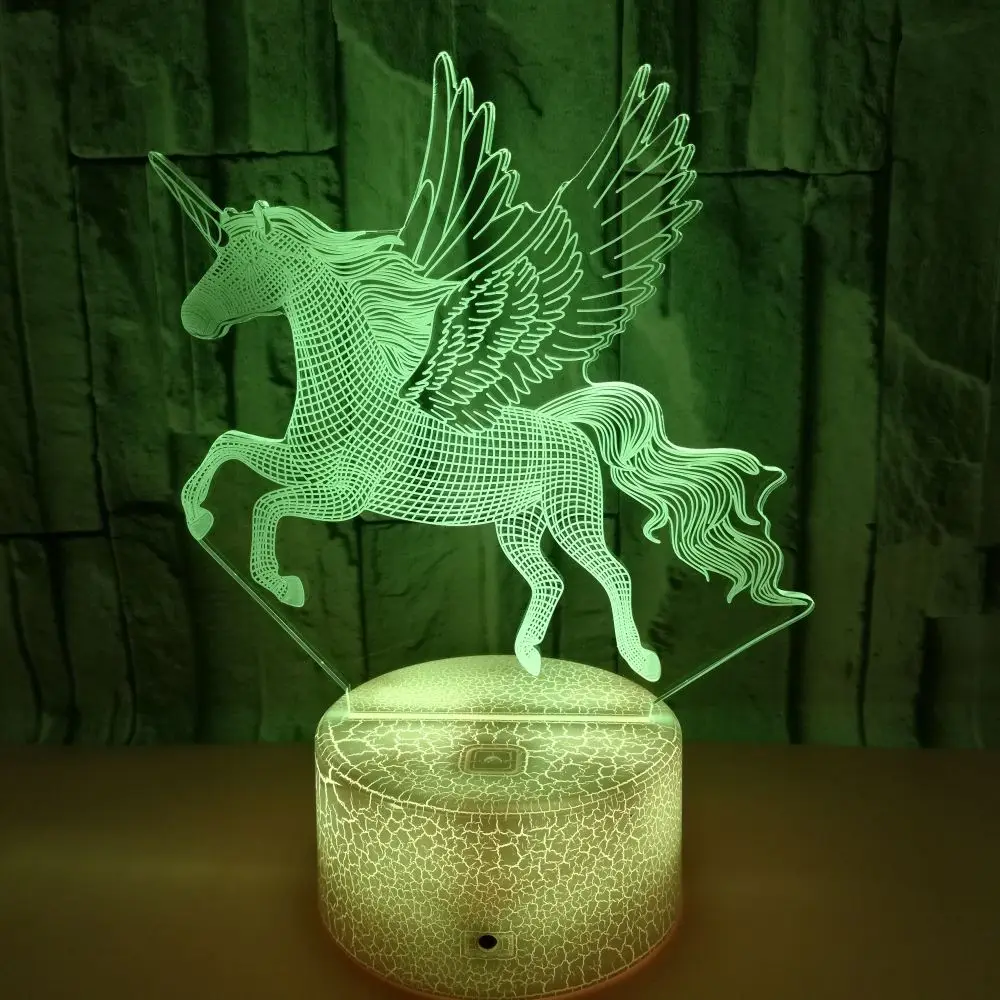 7 / 16 Color LED Table Desk Lamp Kids Gift Home Decoration LED Table Desk Lamp LED Night Light Unicorn 3D LED Night Light