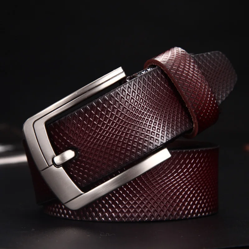 PEIKONG Vintage style pin buckle cow genuine leather belts for men 130cm high quality mens belt cinturones hombre free shipping