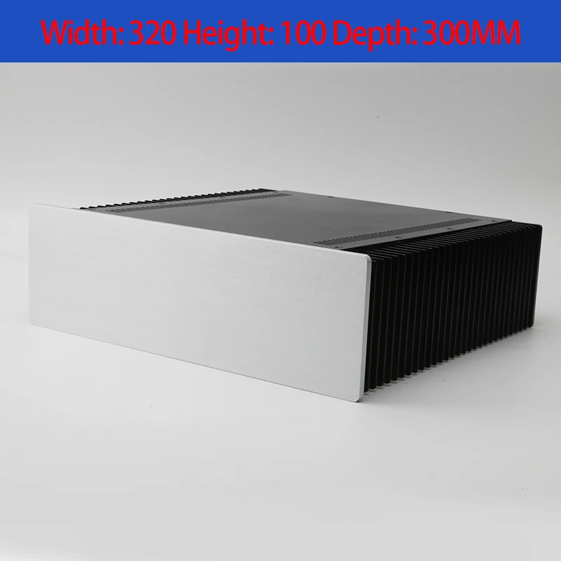 

KYYSLB Q3 320*100*300mm All Aluminum Class A Amplifier Chassis Box House DIY with Blank Cooling Holes Amplifier Case Shell