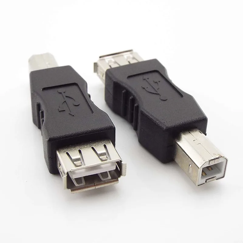 2 szt. Adapter elektronika USB 2.0 typ A żeńskie do typu B męskie złącze konwertera wtyk męski na żeński drukarka, skaner Adapter