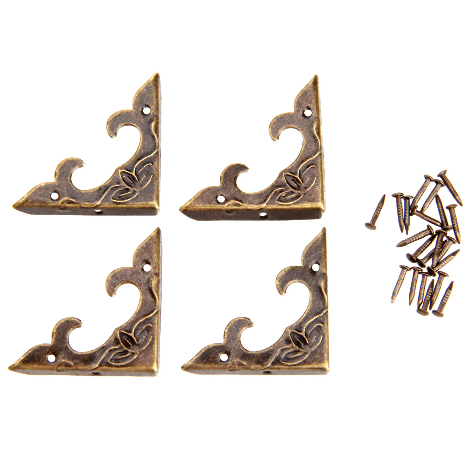 4pcs Corner Bracket Scrapbook Albums Jewelry Wooden Box Decorative Protector Crafts For Furniture Hardware