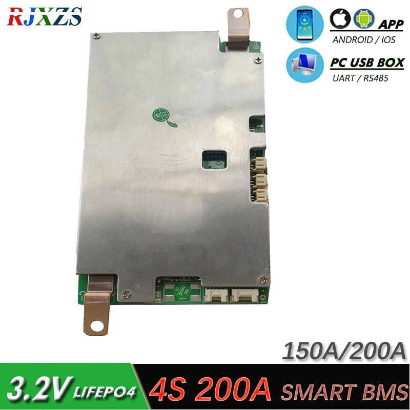 

Умная плата XiaoXiang BMS 4S 200A LFP, защитная плата LiFePO4 BMS/PCM/PCB для батареи 18650 w/APP