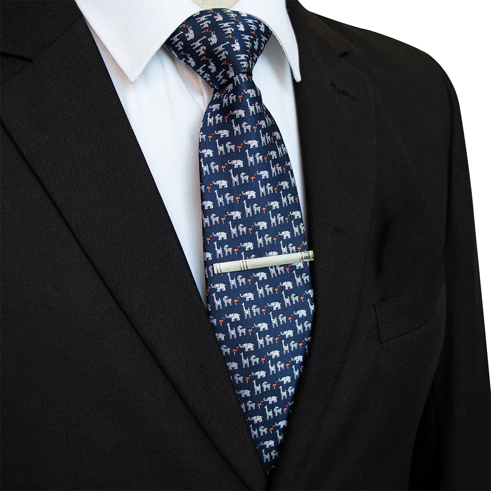 JEMYGINS Krawatte mit Tiermotiv für Herren, Seide, gewebte Krawatte, 8 cm, Cartoon-Dinosaurier, Fuchs, Jacquard, modisch, für Party, Hochzeit, Gravata, Geschenk – Detail 6
