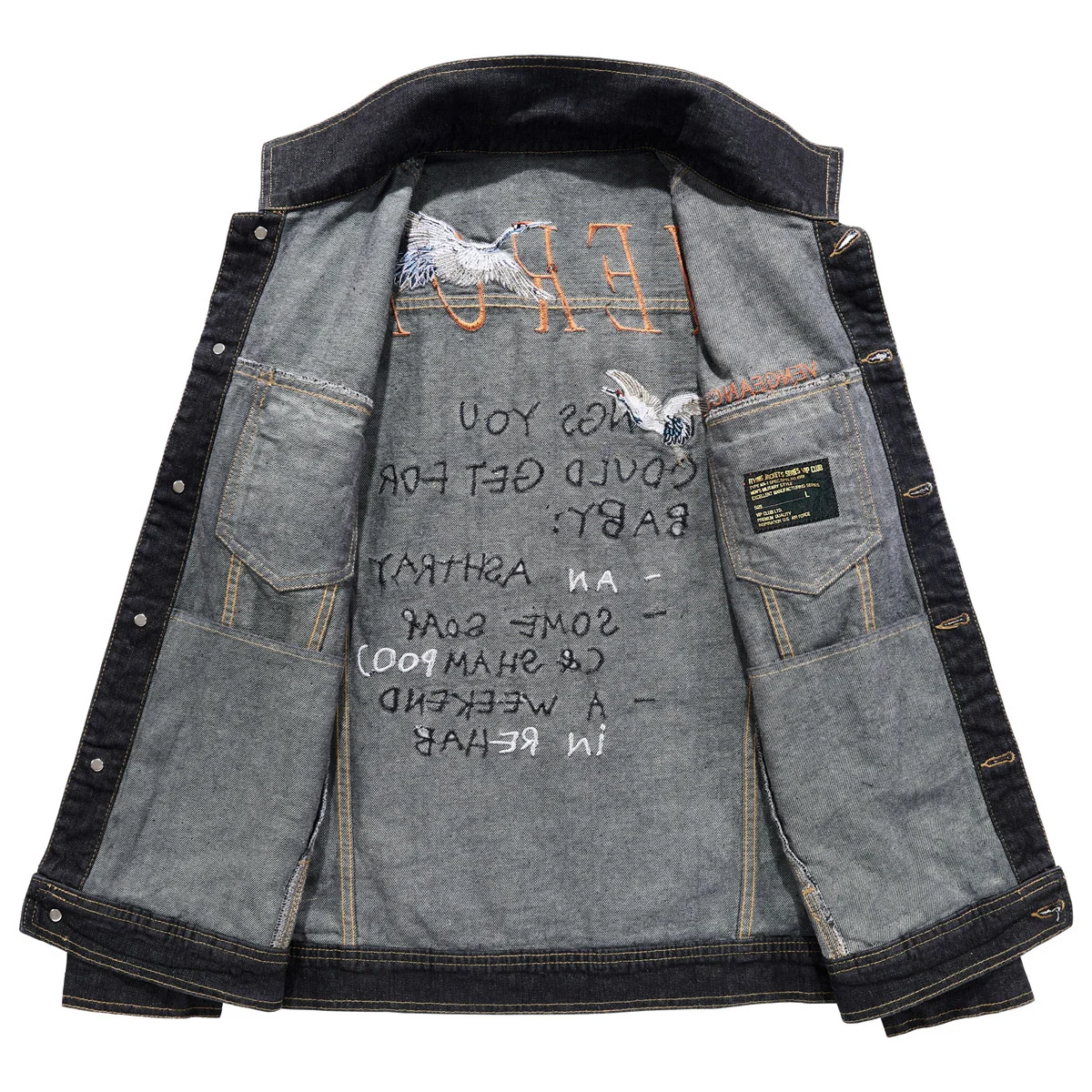 New Men's Korean Casual Fashion Jacket Spring And Autumn Trend Plus Size Tooling Jacket Handsome Pilot Denim Jacket