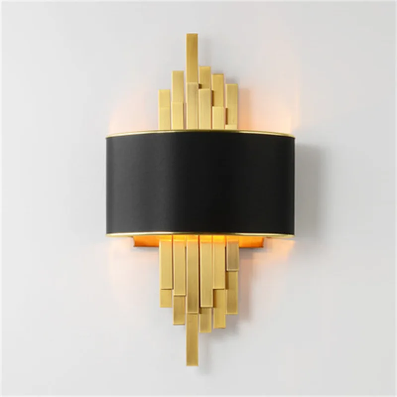 Energy Saver-Metal Pipe Led Wall Lamps Gold/Black Body Nordic Living room Bedroom Wall Lights Corridor Wall Sconce Loft Home