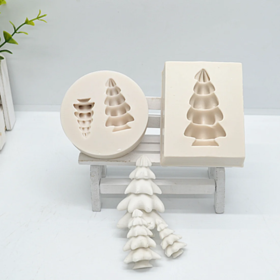 2Pc 3D Christmas Tree Fondant Silicone Mold For Baking ,Cake Decorating Tools Cake Molds Kitchen Baking Accessories FM004