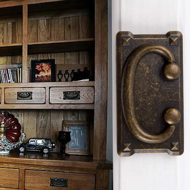 4Pcs Vintage Antique Bronze Drawer Ring Pull Handles Zinc Alloy, Cabinet Door Furniture Handle Decoration
