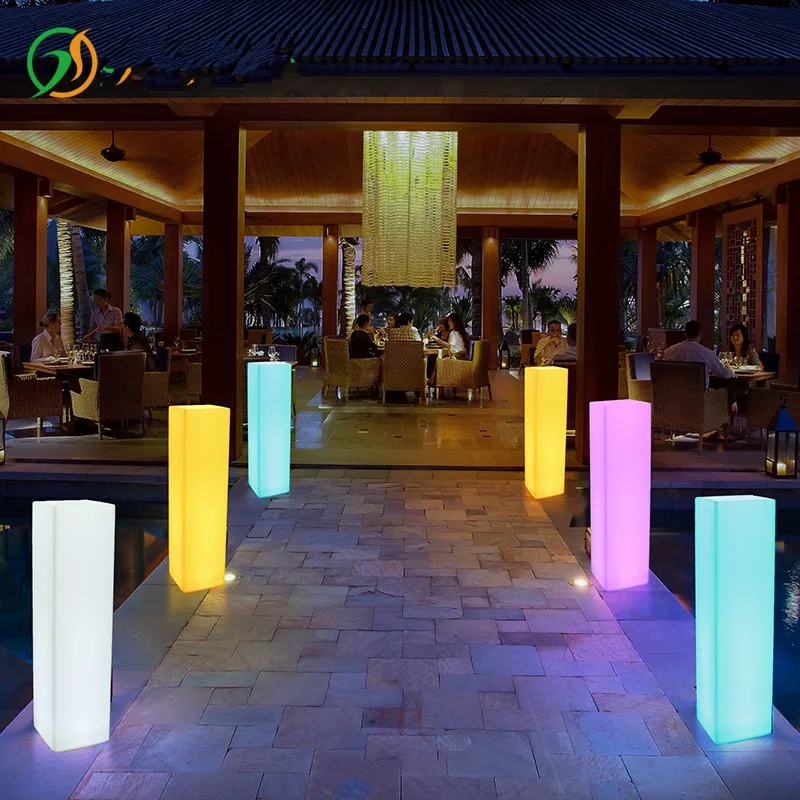 

New fashion 16color RGB Rechargeable Led illuminated Roman Column Road Leads flower stands rack wedding centerpiece event party