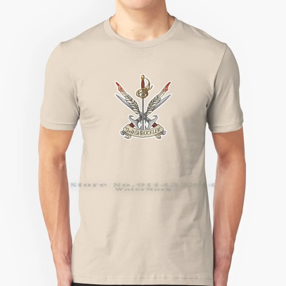 Rogue-Swashbuckler 100% Cotton T Shirt Rogue Swashbuckler Rpg Tabletop Daggers Feathers Rapier Knife Burglar Criminal Duelest