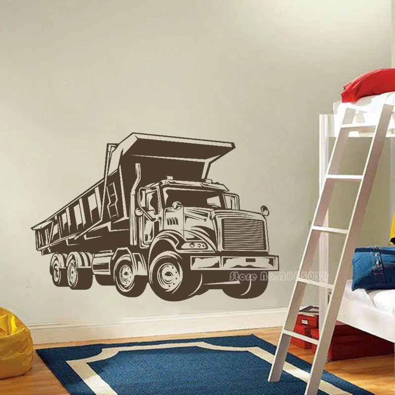 Truck Car Wall Stickers Truck Auto Body Shop Window Decals For Kids Boys Bedroom Home Decorative Cool Vinyl Wall Stickers LL2756