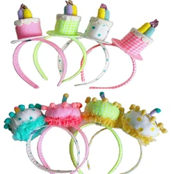 New Birthday Decoration Party Headdress, Birthday Cake Candle Hat Headband, Funny Hair Accessories Personality Headband