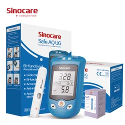 Sinocare Safe AQ UG Blood Glucose Meter Uric Acid Test Kit & Glucose Strips/Uric Strips for Diabetes Gout Pregnant Glucometer