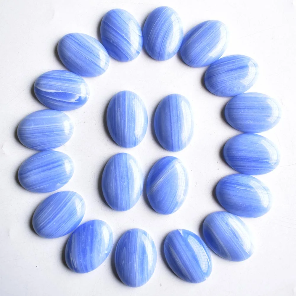 Fashion hot sale good quality Blue stripe onyx Oval CAB CABOCHON for jewelry Accessories 25x18mm wholesale 30pcs/lot free shippi