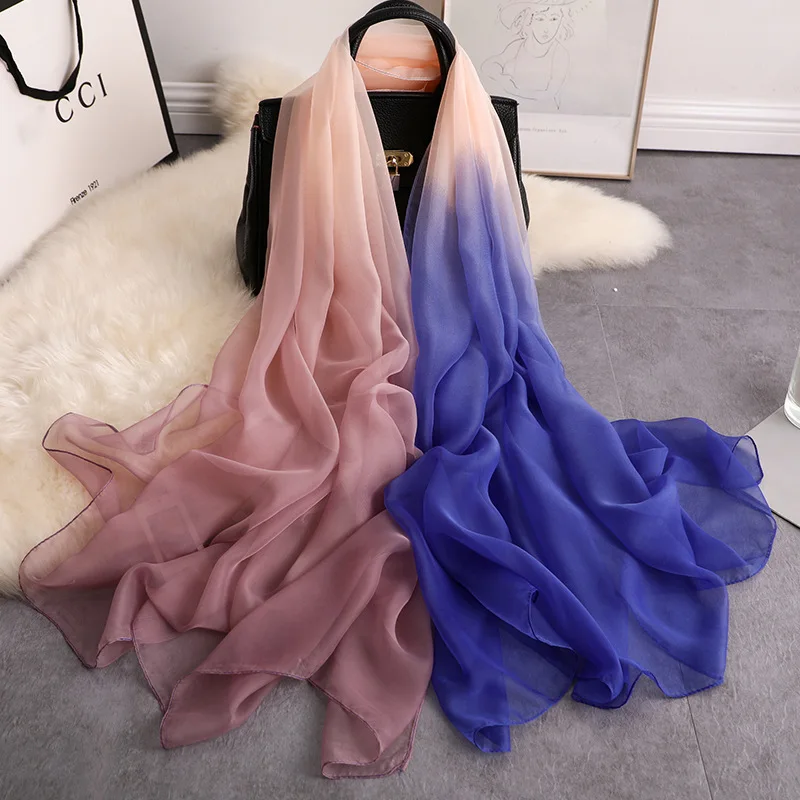 Brand 2023 summer silk scarf for women shawls and wraps fashion large size soft pashmina beach stoles foulard echarpe hijabs