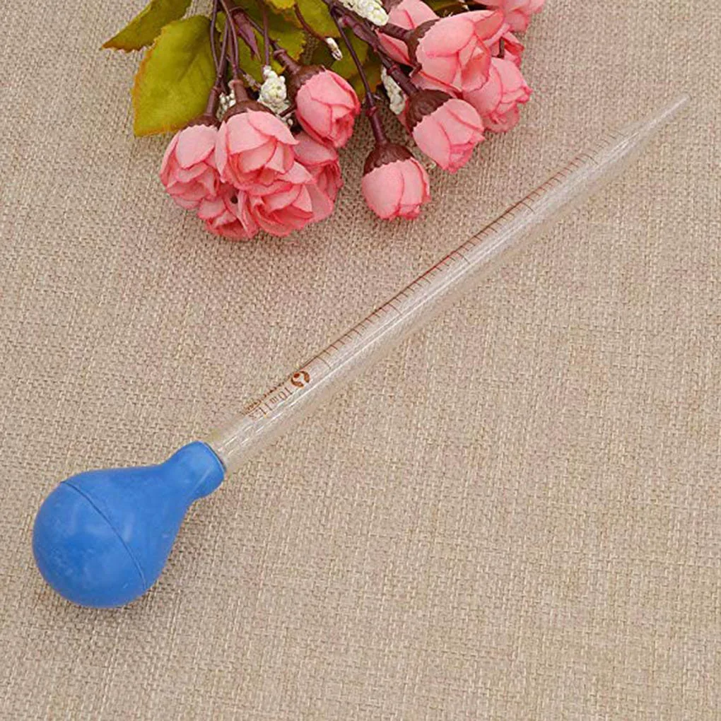 10ml Glass Scale Line Dropper Blue Rubber Head Pipettors Pipette Lab Dropper Dropping Pipet Measuring Tool