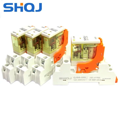 Imagen 2 del producto SHQJ Módulo de relé de 1 canal 12V 24V 230VAC QJS1 S2 QJSS-05S/08S RELÉ de potencia 1,2 Juego de relé intermedio 1CO 12A SPDT 2CO 8A DPDT
