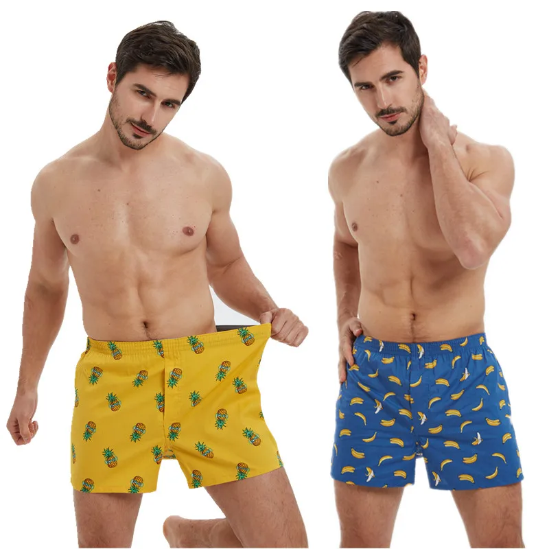 New Men\'s Pajama Pants Short Cotton Cartoon Panties Sleep bottom Boxer Shorts 3XL/4XL