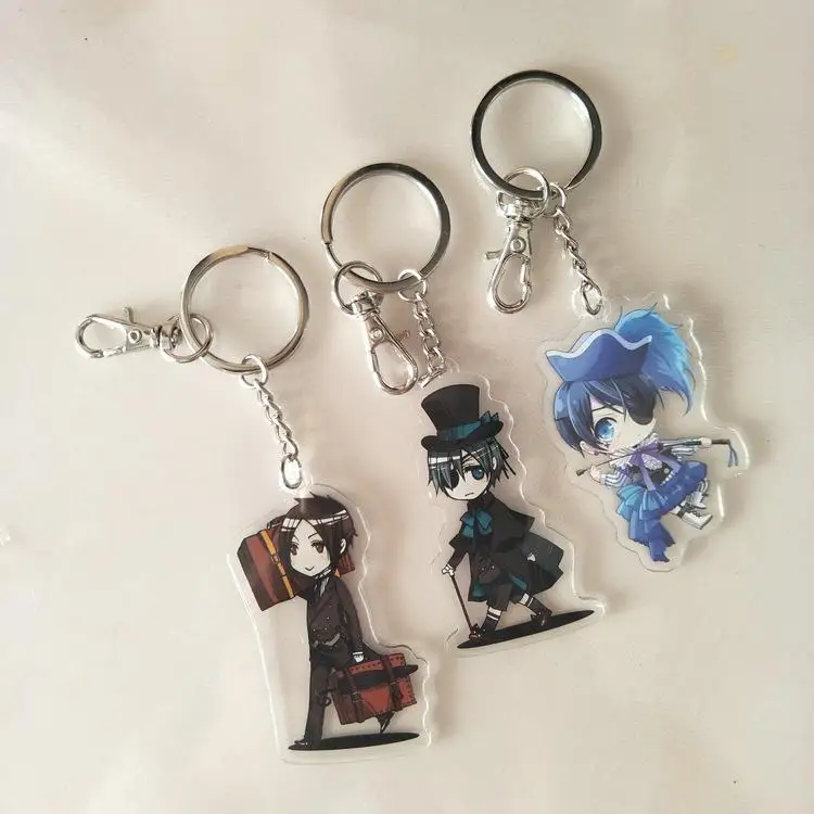 Kuroshitsuji Black Butler anime Acrylic keychain Pendant Keyring Cosplay surrounding key chains ornament