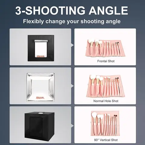 फोटो स्टूडियो लाइट बॉक्स 16x16 इंच 40x40 सेमी फोटोग्राफी एडजस्टेबल ब्राइटनेस फोटो बैकग्राउंड शूटिंग टेंट किट 132 एलईडी लाइट्स के साथ 8 best sales फोटो लाइट बॉक्स - №3