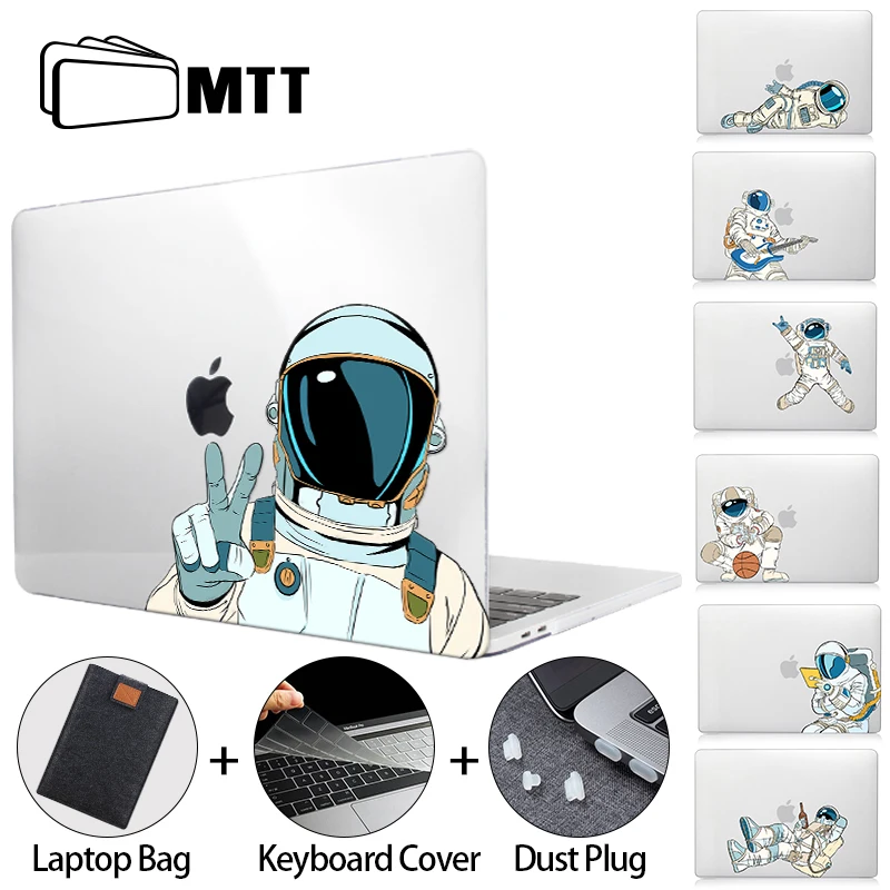 MTT Astronaut Crystal Case For Macbook Air Pro M1 M2 13 14 13.6 15 16 inch 2022 2023 With Touch Bar ID Laptop Cover A2337 A2338