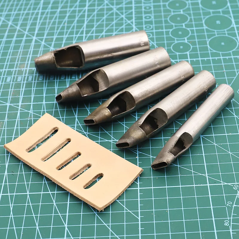 4mm Pick Leather Tools Leather Punch Leathercraft Hole Craft Set Hollow Puncher Belt Punch 4x(3-34mm) for Clothing Canvas