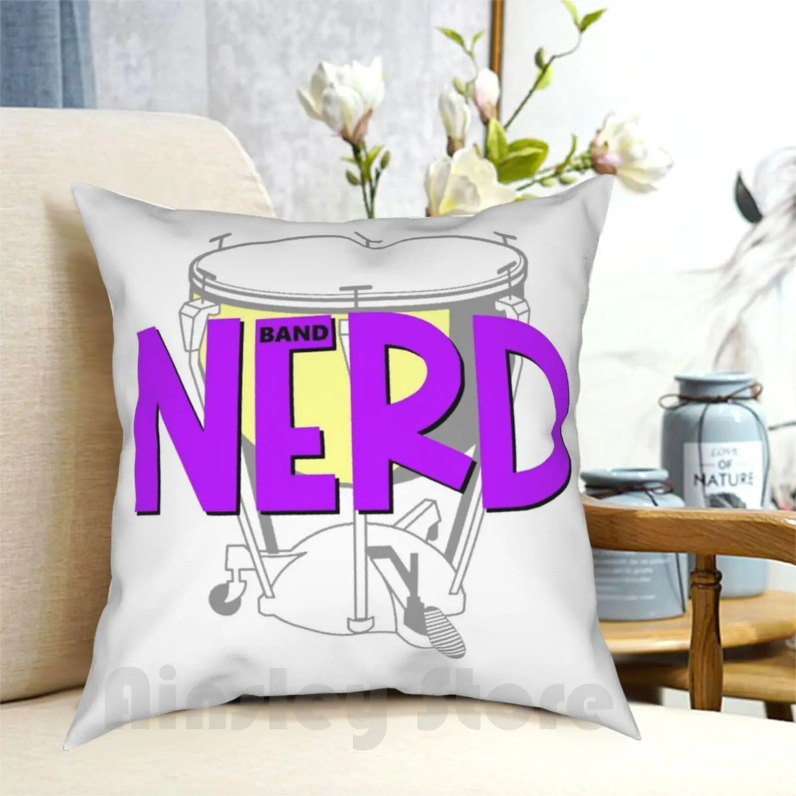 Band Nerd-Timpani Pillow Case Printed Home Soft Throw Pillow Band Band Nerd Marching Band Marching High School Band High