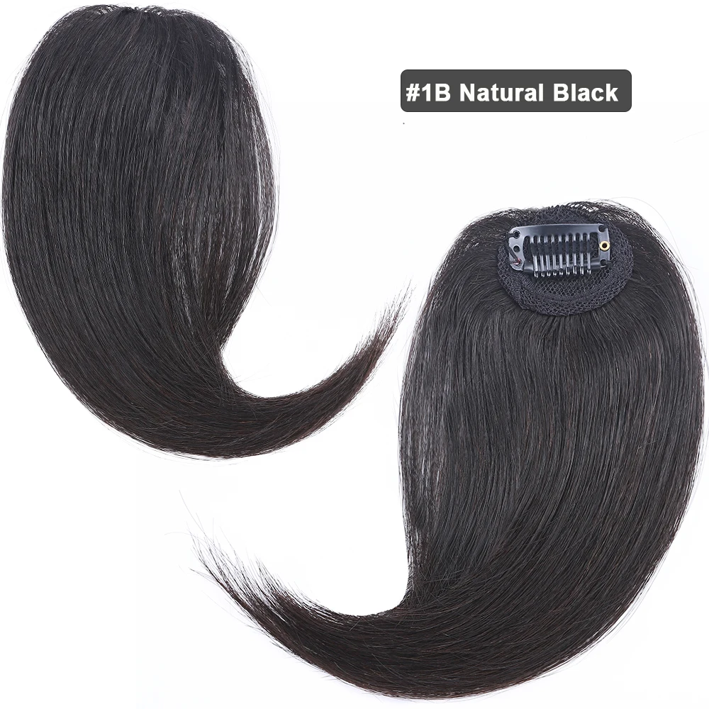 Sego 2 Teile/satz Echthaar Seitlicher Pony Clip in Pony Echthaar Bang Natürlicher Clip on Side Bang Gerade Fransen Haarverlängerung – Detail 6