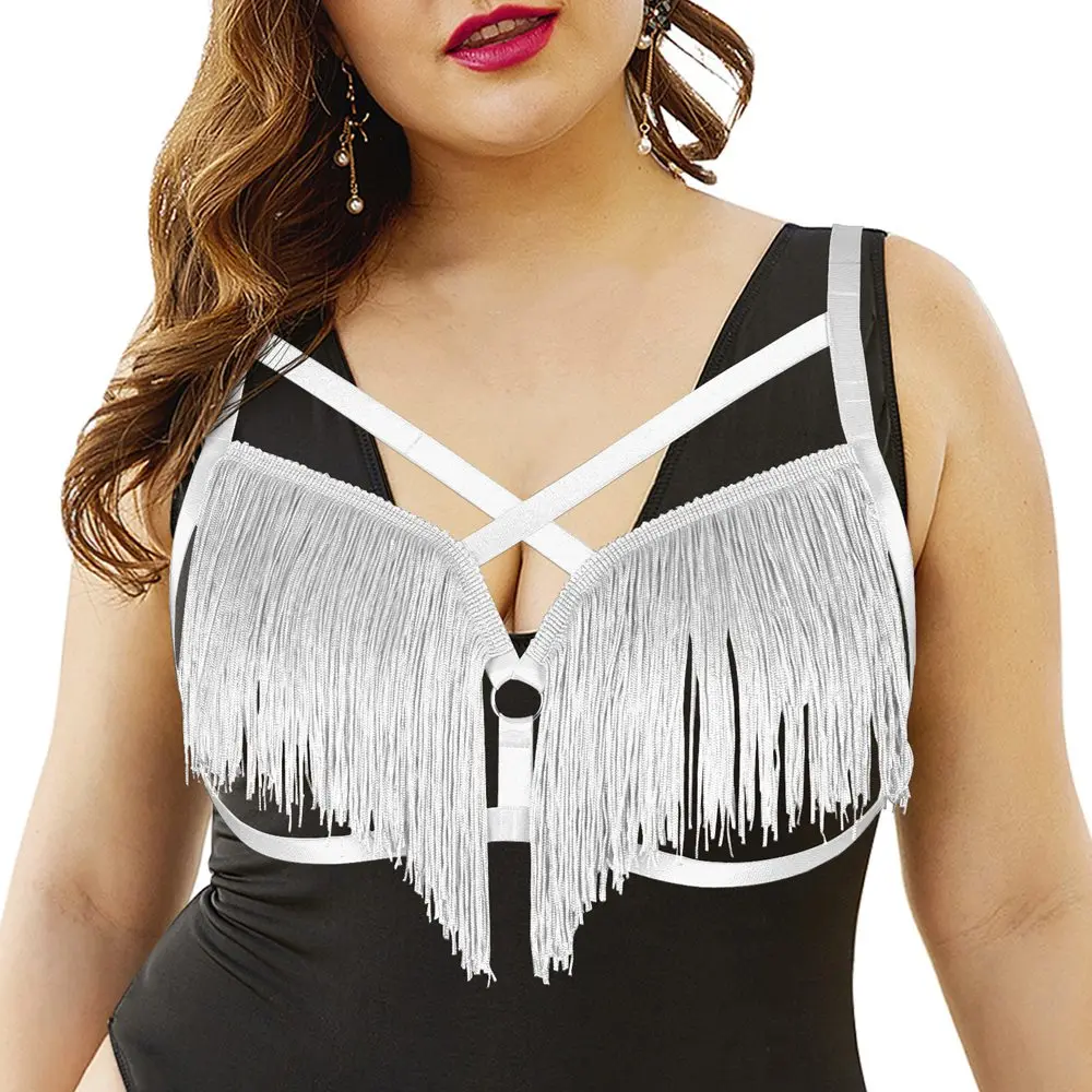 

Tassel Decoration Straps Plump Women Fetish Chest Harness Corset Cage Sexy Large Lingerie Harajuku Body Goth Garter Bralette