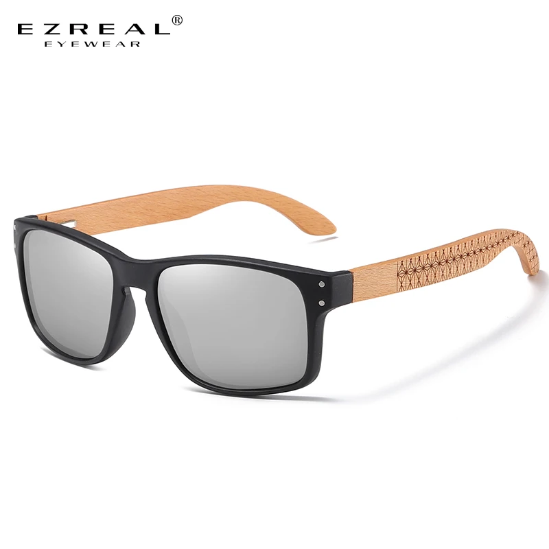 EZREAL Driving Fishing Sunglasses Polarized UV400  Beech Wooden Sunglasses For Women Color Lens Handmade Fashion Brand