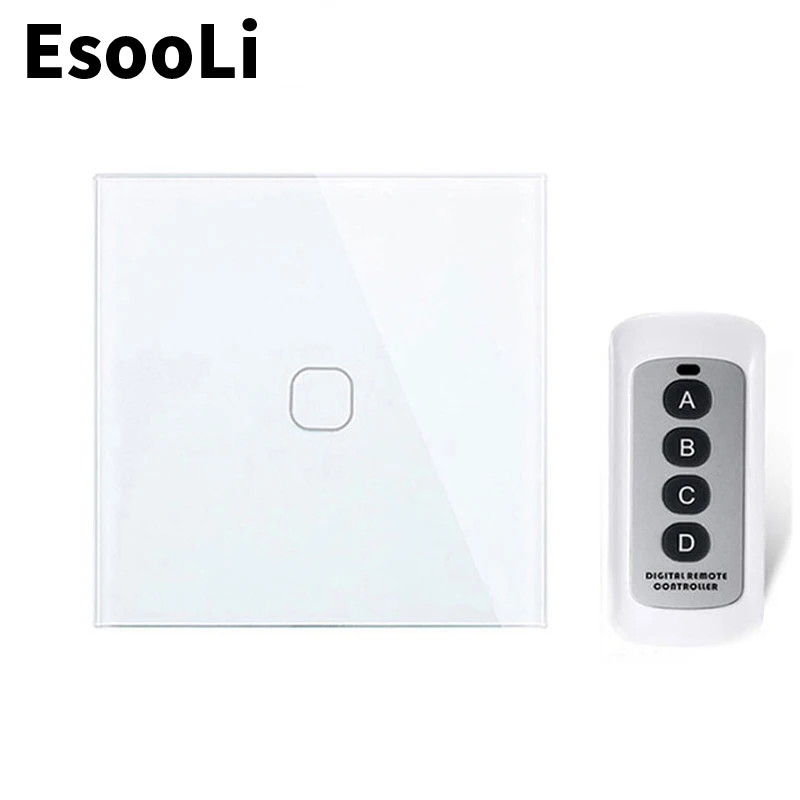 EsooLi Gold smart Switch 1/2/3 Gang  1 Way EU/UK Standard Touch Switch Wall Light Wireless Remote Control Touch Screen Switch