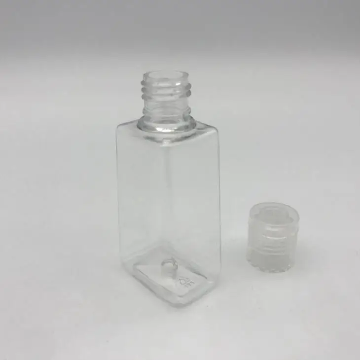 30ML Lege Handdesinfecterend PET-fles met Flip Cap Trapeziumvorm Make-up Remover Vloeibare Monsterflessen LX1880