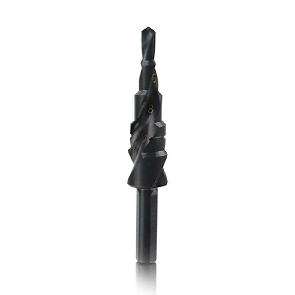 ステップドリルビット三角ハンドルミラノ溝付きスパイラルパゴダ詰め替え黒4-12 4-20 4-32mm