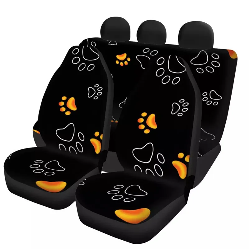 

Colorful Dog Paw Design Durable Car Protector Front&Rear Vehicle Seat Covers Heavy-Duty Nonslip Car Seat Cover Cushion Universal