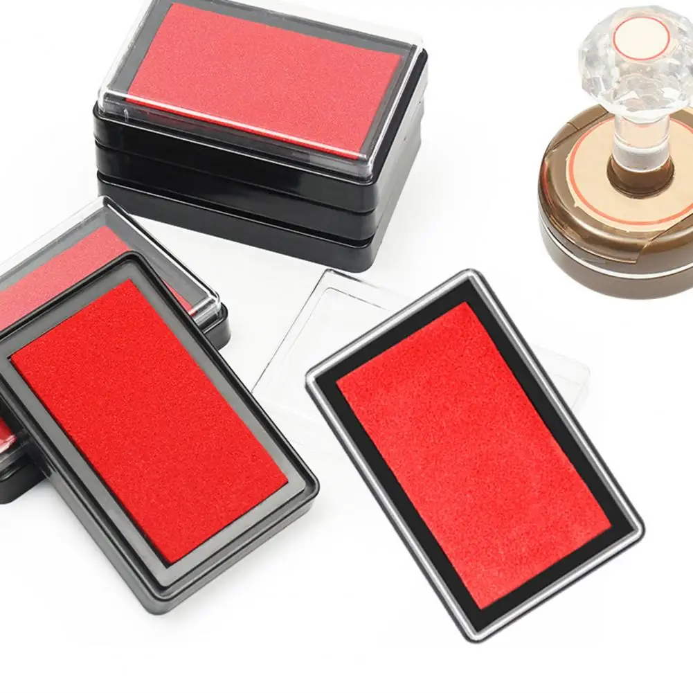 Almohadilla de tinta de secado rápido para manualidades, almohadilla de tinta de dedo reutilizable Rectangular de Color sólido para manualidades DIY, adecuada para sellos, papel, telas de madera