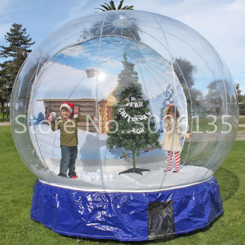 Grandi gonfiabili Snow Globe Promozione natalizia Globo di neve in PVC Pubblicità Photo Booth Ornamenti Palla Snow Globe per eventi