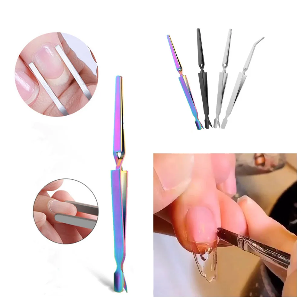 Acrylic Nail C Curve Pincher Pinching Tool Clamp Shaping Tweezers Nails Extension Clips Multi Function Tool