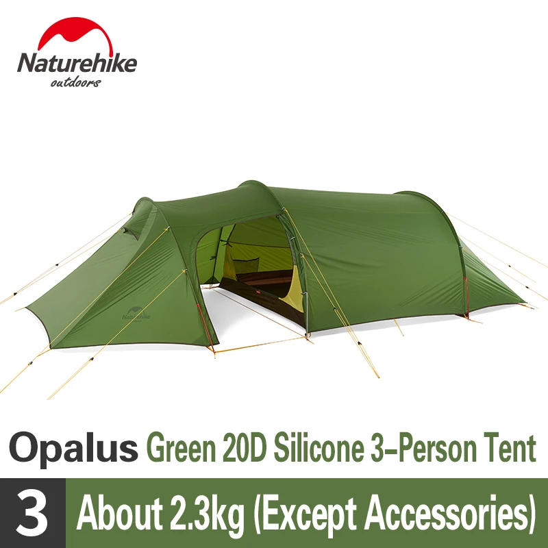 Naturehike NEW Opalus 2-4 Person Tunnel Tent Ultralight Family Travel Camping Tent 4 Season Hiking Large Space Portable Tents